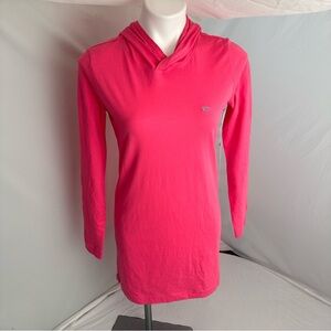 Southern Tide Bloom Pink hooded long sleeve t-shirt dress